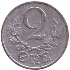 Монета 2-ре. 1941 рік, Данія. (В)