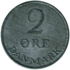 Монета 2-ре. 1948-1972 рік, Данія. (В)