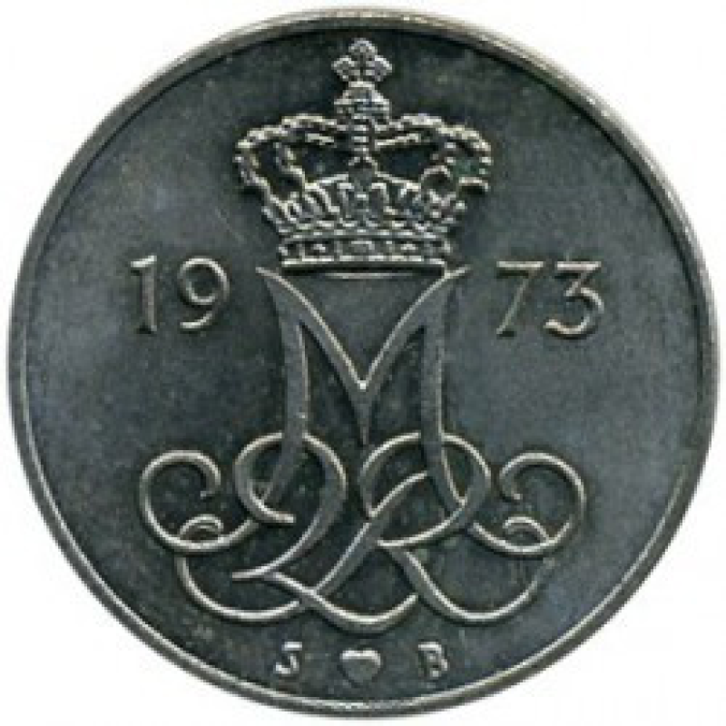 Монета 10 ере. 1973-1988 рік, Данія. (В) Монета 10 ере. 1973-1988 рік, Данія. (В)