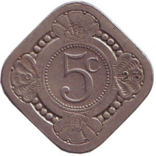 Монета 5 центів. 1923 рік, Нідерланди.