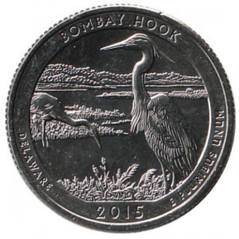 Бомбей-Хук. Парк № 29. Монета 25 центів (P). 2015 рік, США. Бомбей-Хук. Парк № 29. Монета 25 центів (P). 2015 рік, США.