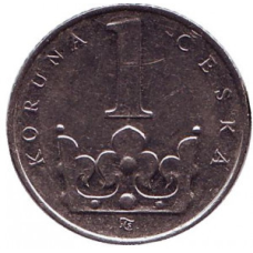 Монета 1 крона. 1993-2021 рік, Чехія. (АС)