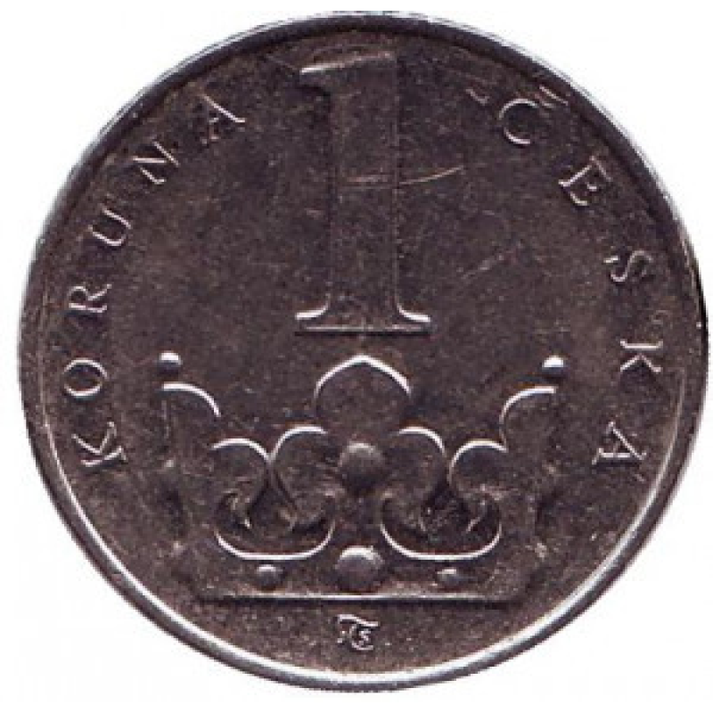 Монета 1 крона. 1993-2021 рік, Чехія. (АС) Монета 1 крона. 1993-2021 рік, Чехія. (АС)