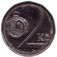 Монета 2 крони. 1993-2021 рік, Чехія. (АС)