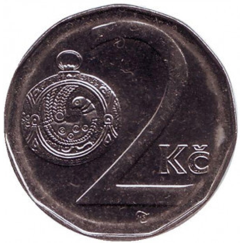 Монета 2 крони. 1993-2021 рік, Чехія. (АС) Монета 2 крони. 1993-2021 рік, Чехія. (АС)
