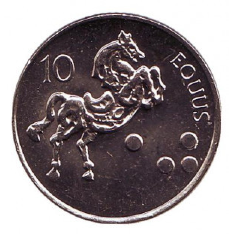 Кінь. Монета 10 толарів. 2004,02 рік, Словенія. (БЕ)