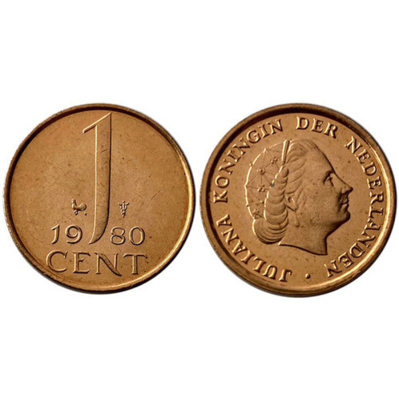 1 цент 1980 Нідерланди UNC
