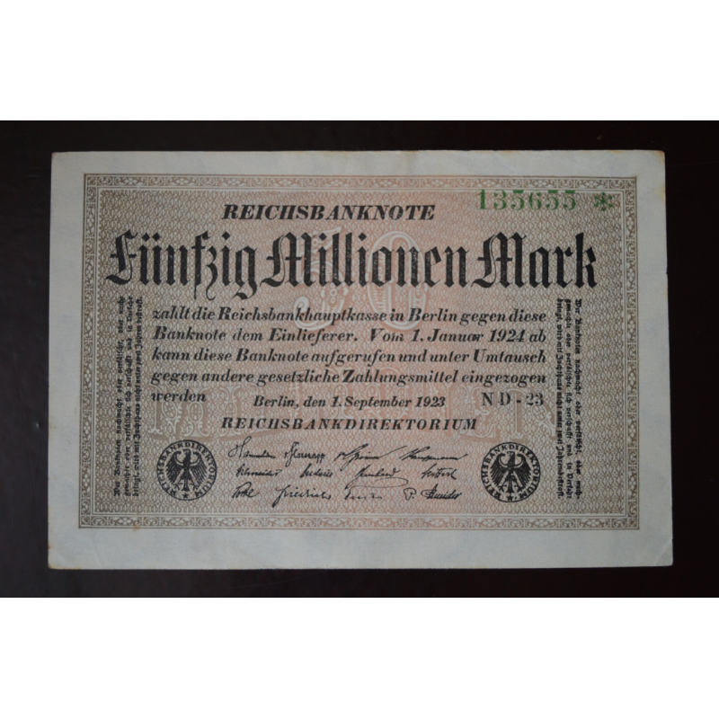 Німеччина 50000000 марок(50 мільйонів) 1923 р(Р-1)3 Німеччина 50000000 марок(50 мільйонів) 1923 р(Р-1)3