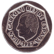 Хуан Карлос I. Монета 200 песет. 1987 рік, Іспанія.(Г)
