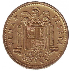 Монета 1 песета. 1963,66,75 рік, Іспанія.(Г)
