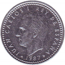 Монета 1 песета. 1985,86,87 рік, Іспанія.(Г)