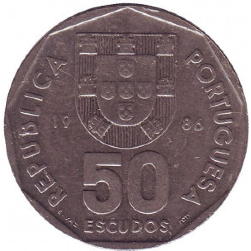 Вітрильник. Монета 50 ескудо. 1986,88,89 рік, Португалія.(Г) Вітрильник. Монета 50 ескудо. 1986,88,89 рік, Португалія.(Г)
