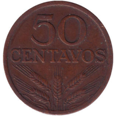 Монета 50 сентаво. 1969-86 год, Португалия.(Г)