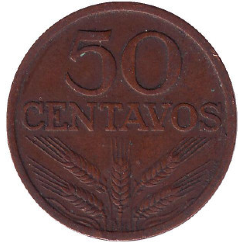 Монета 50 сентаво. 1969-86 год, Португалия.(Г) Монета 50 сентаво. 1969-86 год, Португалия.(Г)