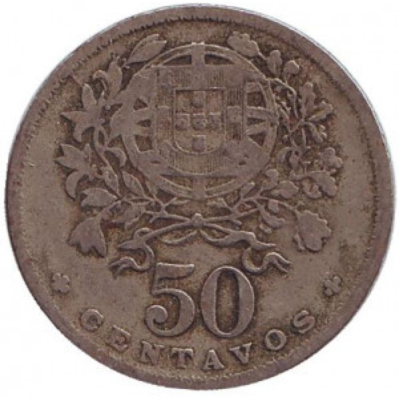 Монета 50 сентаво. 1928,29,30,64,67 рік, Португалія.(Г) Монета 50 сентаво. 1928,29,30,64,67 рік, Португалія.(Г)