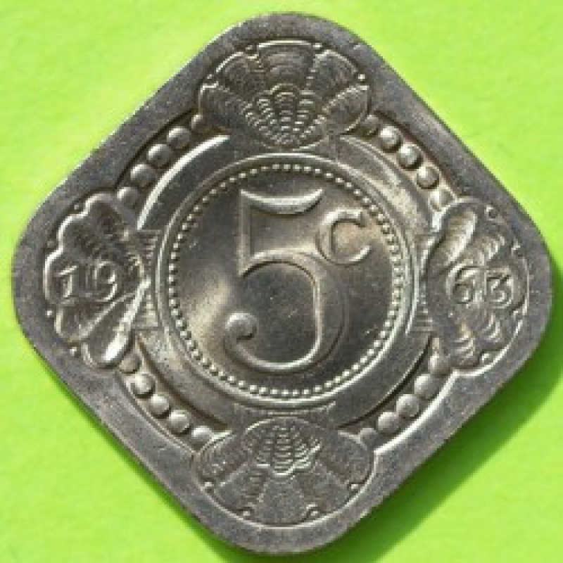 Нідерландські Антіли 5 центів 1957,63 рік Нідерландські Антіли 5 центів 1957,63 рік