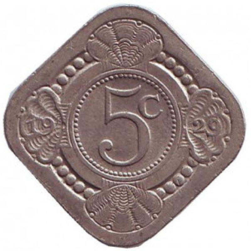 Монета 5 центів. 1929 рік, Нідерланди. Монета 5 центів. 1929 рік, Нідерланди.
