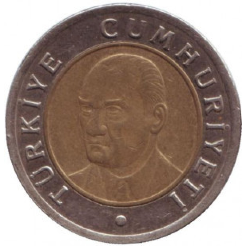 Мустафа Кемаль Ататюрк. Монета 1 нова ліра. 2005,06,08 рік, Туреччина.(Г) Мустафа Кемаль Ататюрк. Монета 1 нова ліра. 2005,06,08 рік, Туреччина.(Г)