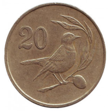 Птах. Монета 20 центів. 1983,85 рік. Кіпр.(Г)