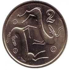 Козли. Монета 2 центи. 1998,83 рік, Кіпр..(Р)