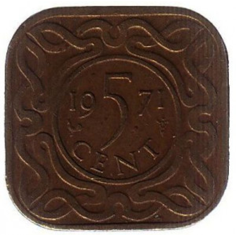Монета 5 центів. 1971,72 рік, Сурінам. (БК) Монета 5 центів. 1971,72 рік, Сурінам. (БК)
