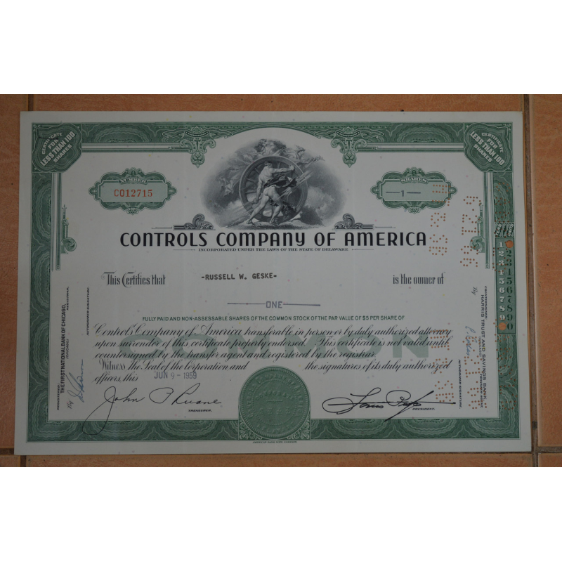 Акція. США. 1959 рік №12715 (Р-1.11)