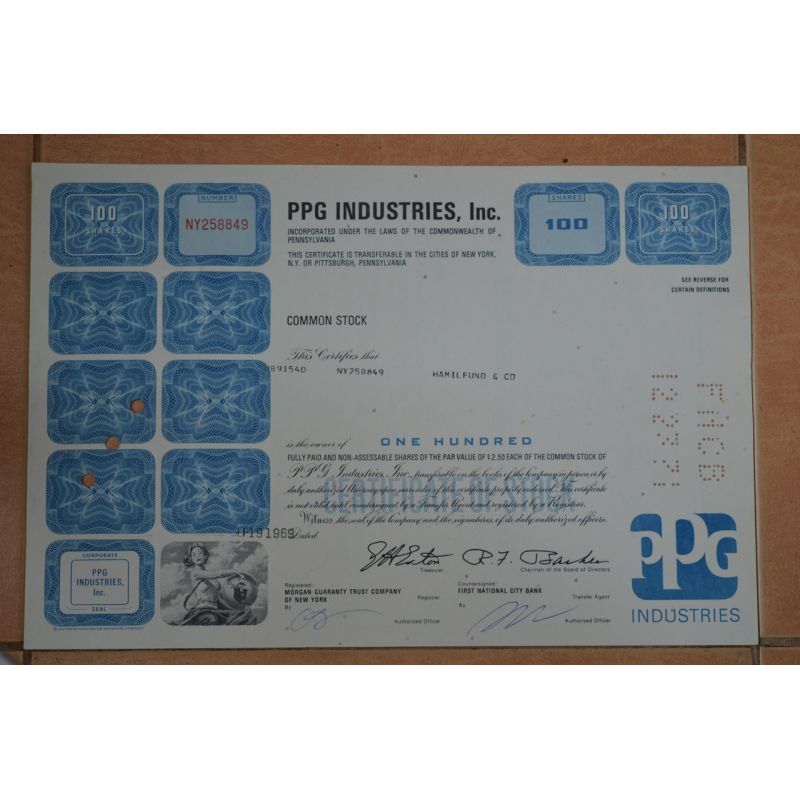 Акція. США. 1969 рік №258849 (Р-1.20) Акція. США. 1969 рік №258849 (Р-1.20)