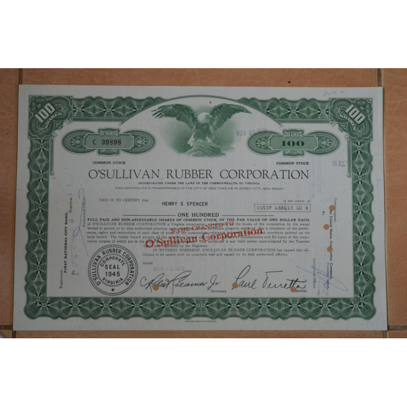 Акція. США. 1972 рік №39898 (Р-1.27) Акція. США. 1972 рік №39898 (Р-1.27)