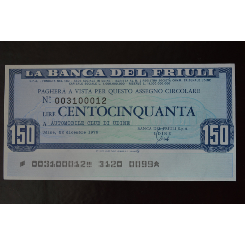 Чек. Італія 150 Лір 1976год (ЧК-1) ЛОТ 35 Чек. Італія 150 Лір 1976год (ЧК-1) ЛОТ 35