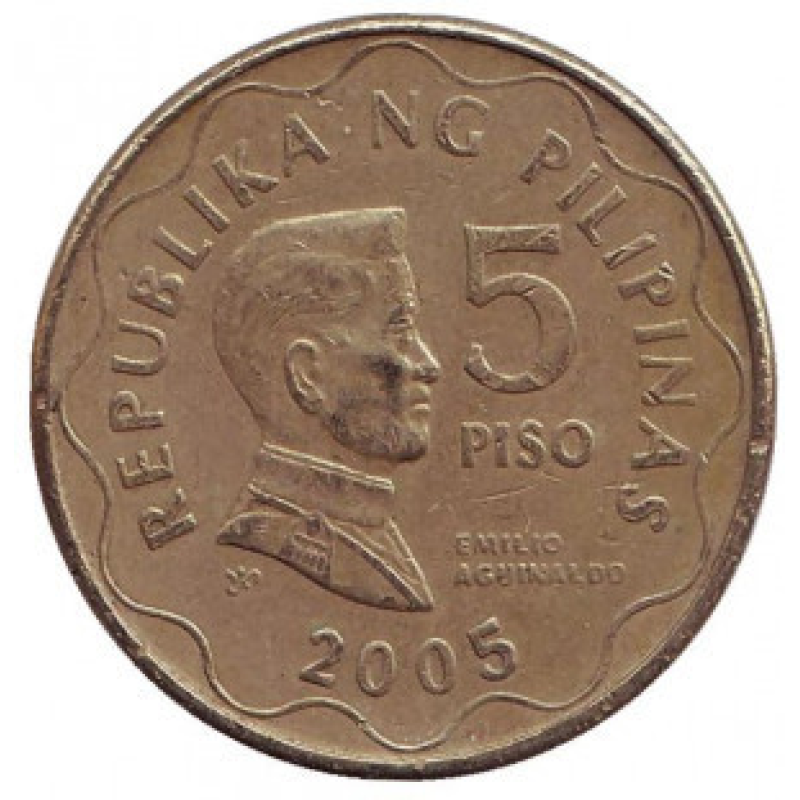 Еміліо Агинальдо. Монета 5 песо. 2005,02 рік, Філіппіни. (БГ)