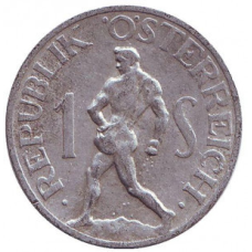 Монета 1 шилінг. 1946,47,52,57 рік, Австрія.(Г)