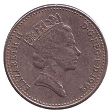 Лев. Монета 10 пенсів. 1992 рік, Великобританія.(В)