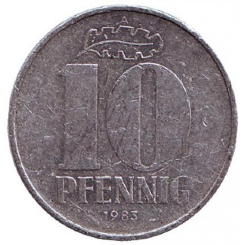 Монета 10 пфенігів. 1971,83 рік, НДР. (Г) Монета 10 пфенігів. 1971,83 рік, НДР. (Г)