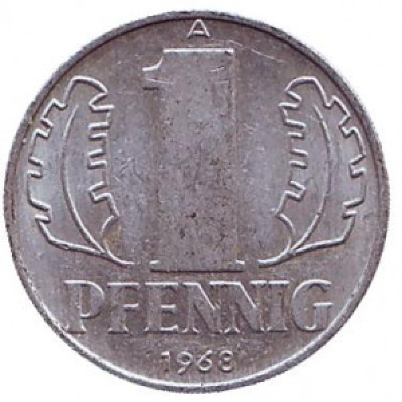 Монета 1 пфеніг. 1948-90 рік, НДР.(Г)