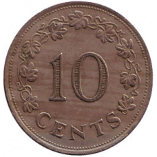 Баржа великого магістра. Монета 10 млн. 1972-81 рік, Мальта
