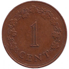Монета 1 цент. 1972-82 рік. Мальта.(АО)