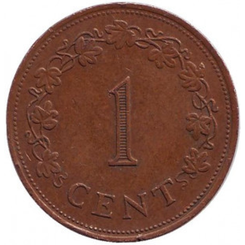 Монета 1 цент. 1972-82 рік. Мальта.(АО)