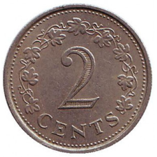 Пентесила — королева амазонок. Монета 2 центи. 1972-82 рік, Мальта