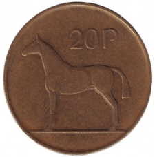 Кінь. Монета 20 пенсів. 1986 рік, Ірландія.(АС)