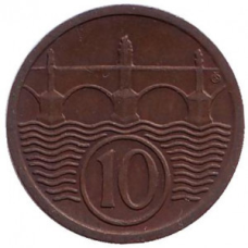 Монета 10 гелерів. 1922 рік, Чехословаччина.(БЖ)