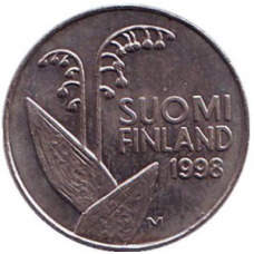 Монета 10 пенні. 1990,98 рік, Фінляндія. (БЖ)