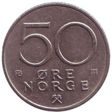 Монета 50 ері. 1978 рік, Норвегія.(АС)