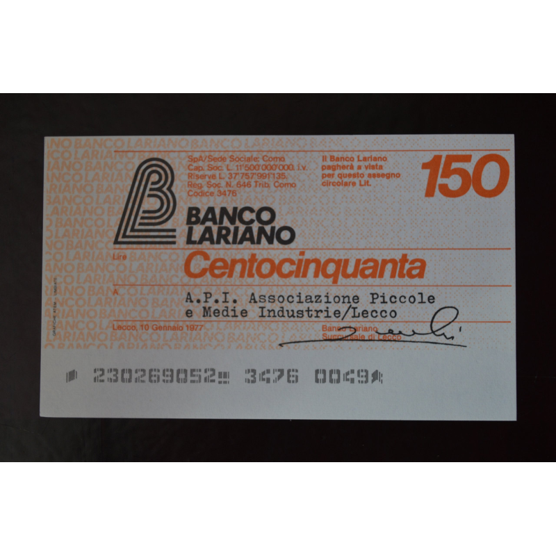 Чек. Італія 150 Лір 1977год (ЧК-1) ЛОТ 18 Чек. Італія 150 Лір 1977год (ЧК-1) ЛОТ 18