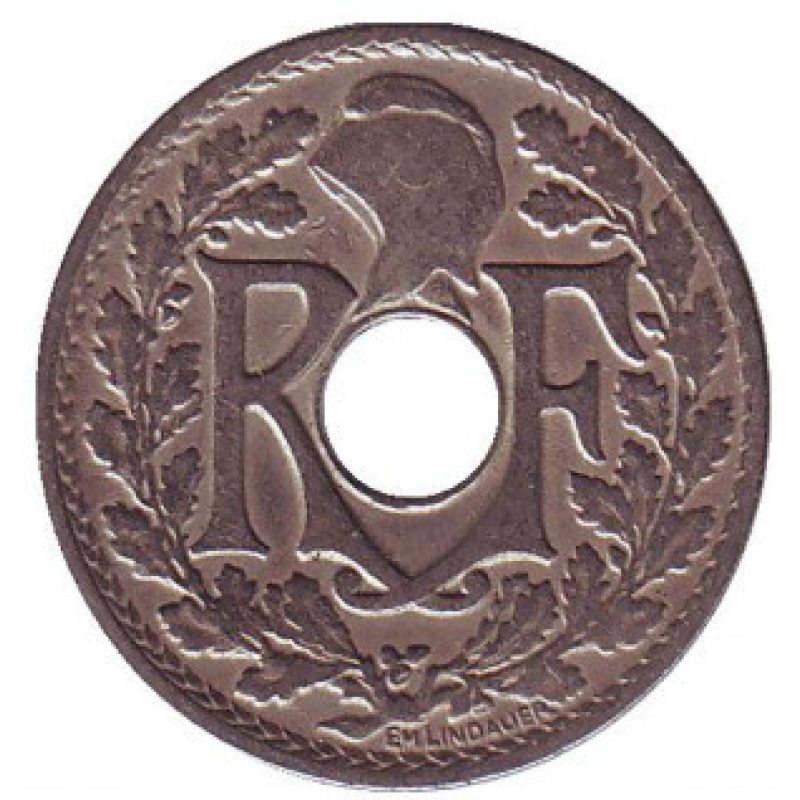 10 сантимів. 1918-38 рік, Франція. 10 сантимів. 1918-38 рік, Франція.