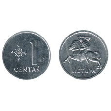 Монета 1 Цент Литва (1991 - ) Алюміній (АА)