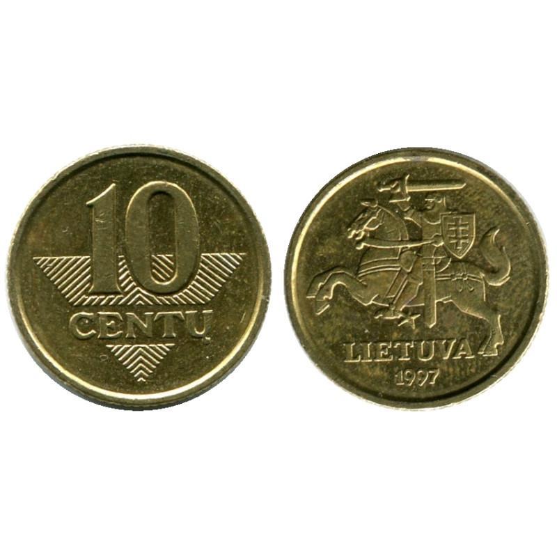 Монета 10 Центів Литва (1997 ) (АА) Монета 10 Центів Литва (1997 ) (АА)