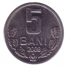 Монета 5 лазні. 2008 рік, Молдова. (АА)