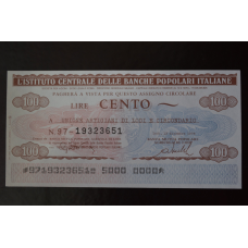 Чек. Італія 100 Лір 1976год (ЧК-1) ЛОТ 14