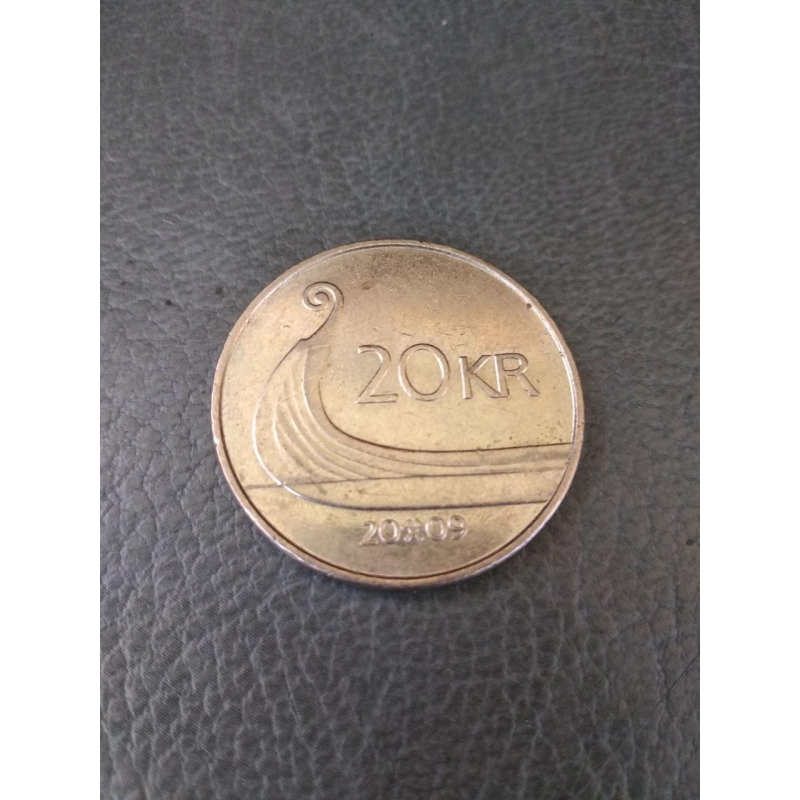 Човен вікінгів. Монета 20 крон. 2007 рік, Норвегія. (БД) Човен вікінгів. Монета 20 крон. 2007 рік, Норвегія. (БД)