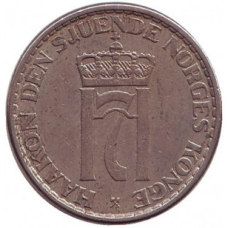 Монета 1 крона. 1951,53,54,57 рік, Норвегія. (БД)